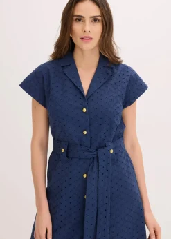 Damen bonprix Bekleidung·Pullover & Strickjacken|Kleider|Hemdblusenkleid aus Lochspitze