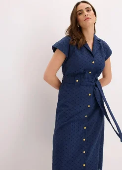 Damen bonprix Bekleidung·Pullover & Strickjacken|Kleider|Hemdblusenkleid aus Lochspitze