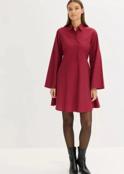 Damen bonprix Kleider|Nachhaltigere Materialien|Hemdblusenkleid aus reiner Baumwolle