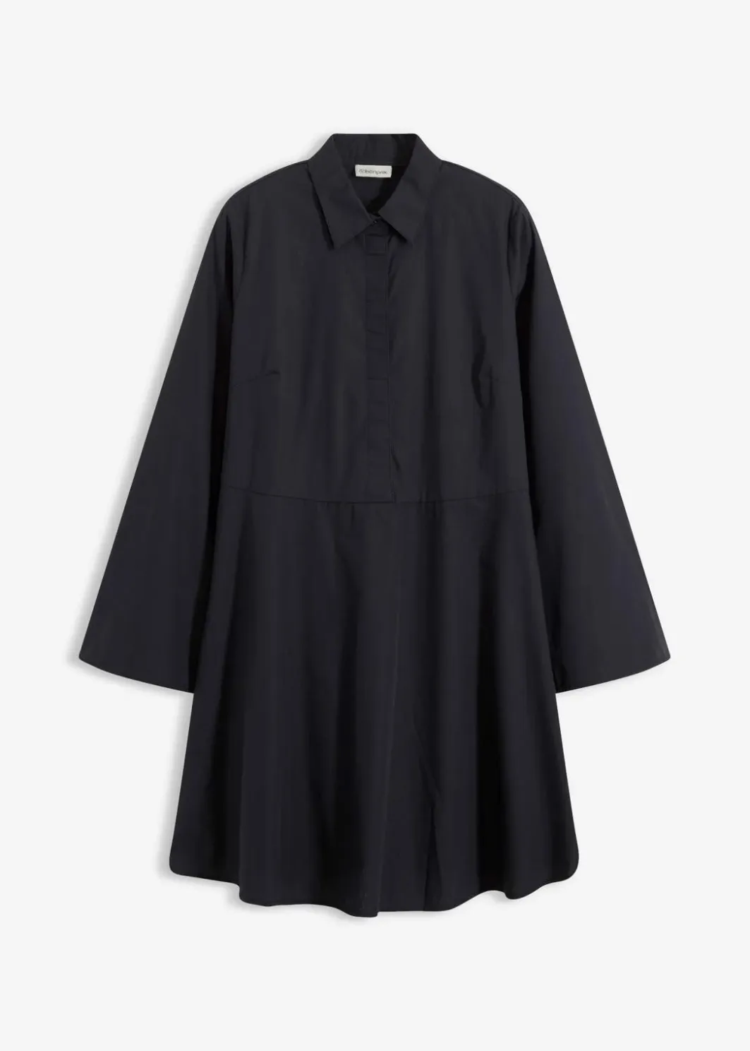 Damen bonprix Bekleidung·Pullover & Strickjacken|Nachhaltigere Materialien|Hemdblusenkleid aus reiner Baumwolle