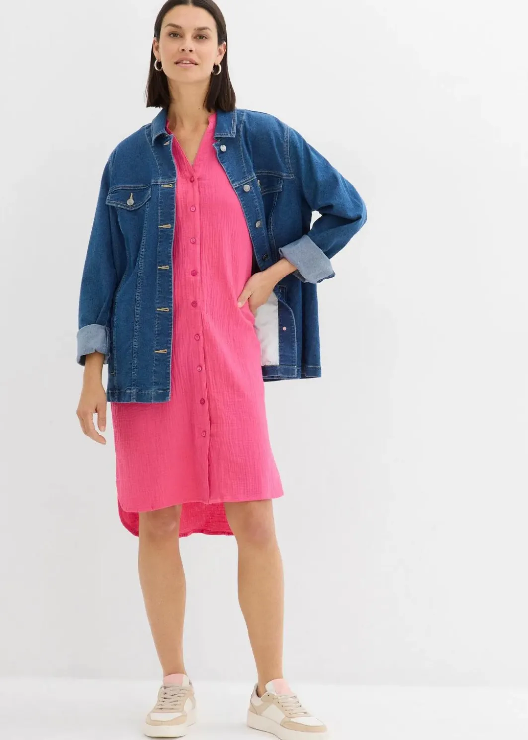 Discount Hemdblusenkleid aus reiner Baumwolle Damen Kleider|Bekleidung·Pullover & Strickjacken