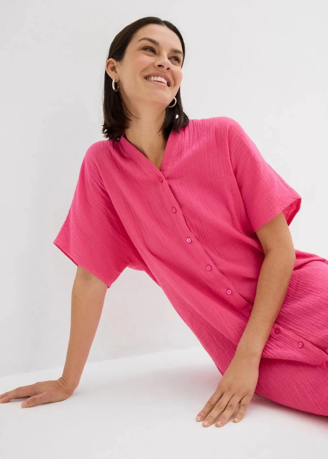 Discount Hemdblusenkleid aus reiner Baumwolle Damen Kleider|Bekleidung·Pullover & Strickjacken