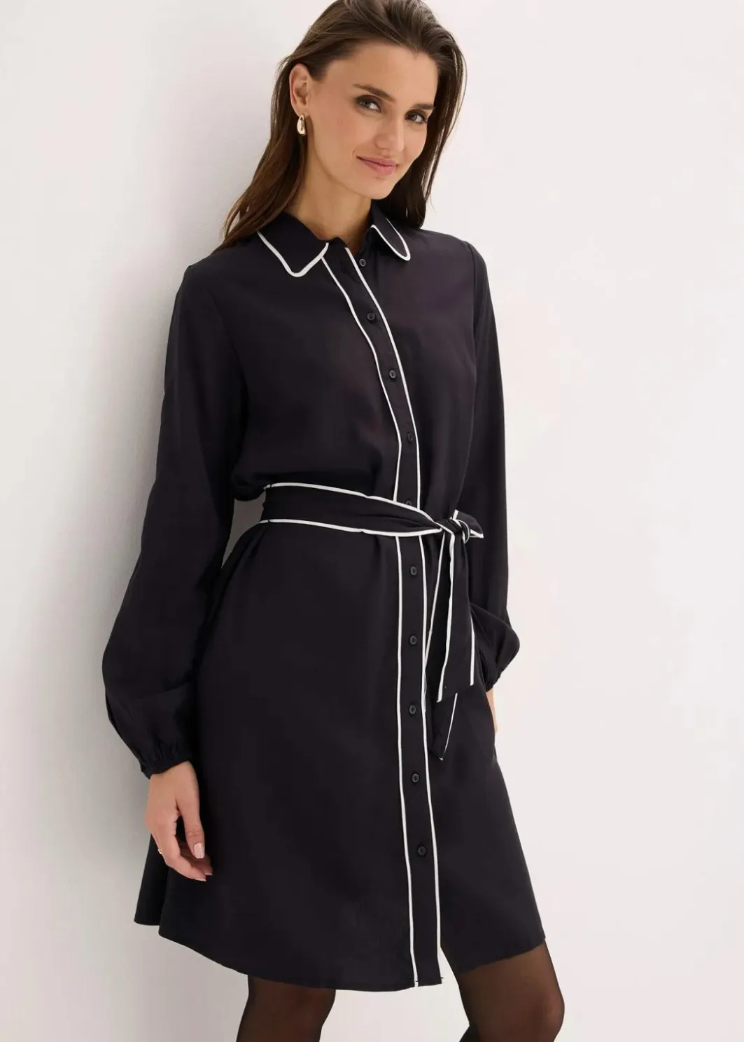 Clearance Hemdblusenkleid aus reiner Viskose Damen Bekleidung·Pullover & Strickjacken|Kleider