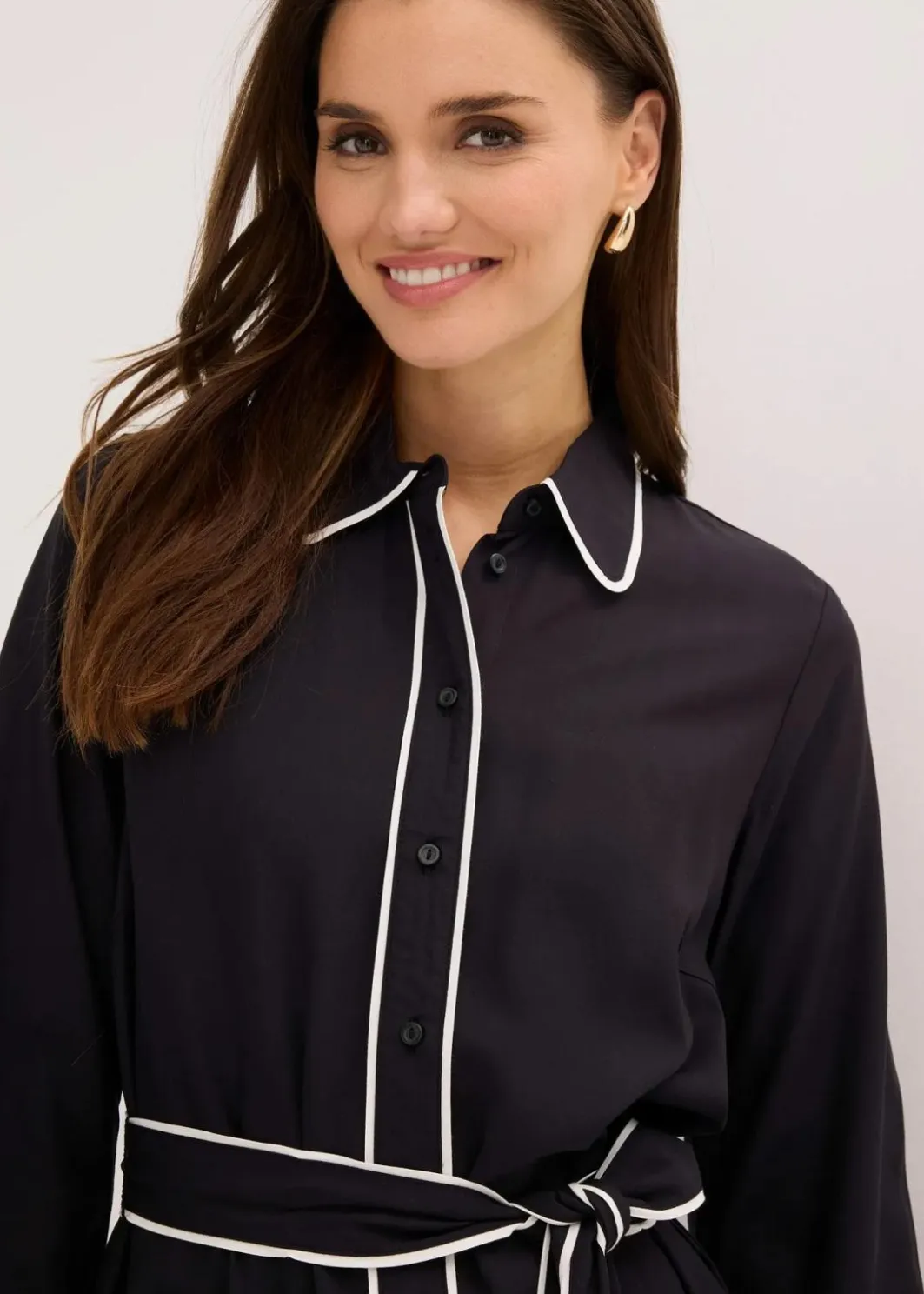 Clearance Hemdblusenkleid aus reiner Viskose Damen Bekleidung·Pullover & Strickjacken|Kleider
