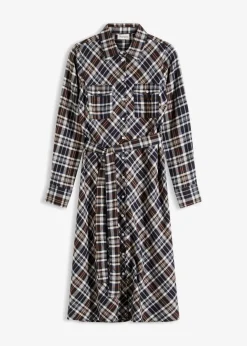 Sale Hemdblusenkleid aus softem Flanell Damen Kleider