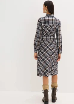 Sale Hemdblusenkleid aus softem Flanell Damen Kleider