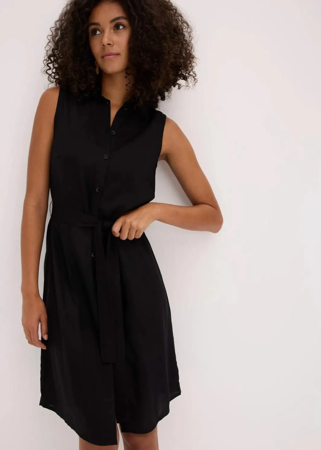Damen bonprix Bekleidung·Pullover & Strickjacken|Kleider|Hemdblusenkleid aus Viskose