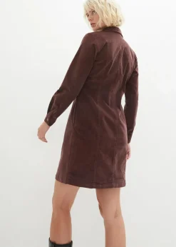 Damen bonprix Kleider|Bekleidung·Pullover & Strickjacken|Hemdblusenkleid Cord, Stretch