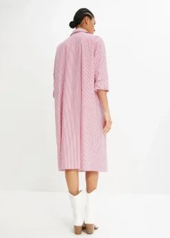New Hemdblusenkleid gestreift Damen Bekleidung·Pullover & Strickjacken|Kleider