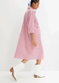 New Hemdblusenkleid gestreift Damen Bekleidung·Pullover & Strickjacken|Kleider