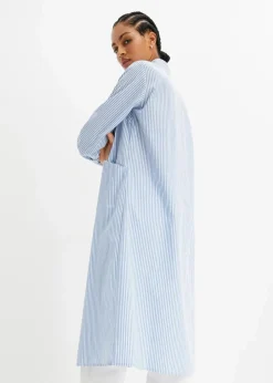 Damen bonprix Kleider|Bekleidung·Pullover & Strickjacken|Hemdblusenkleid gestreift