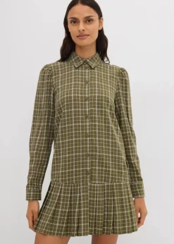 Damen bonprix Kleider|Hemdblusenkleid mit Karomuster