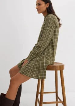 Damen bonprix Kleider|Hemdblusenkleid mit Karomuster