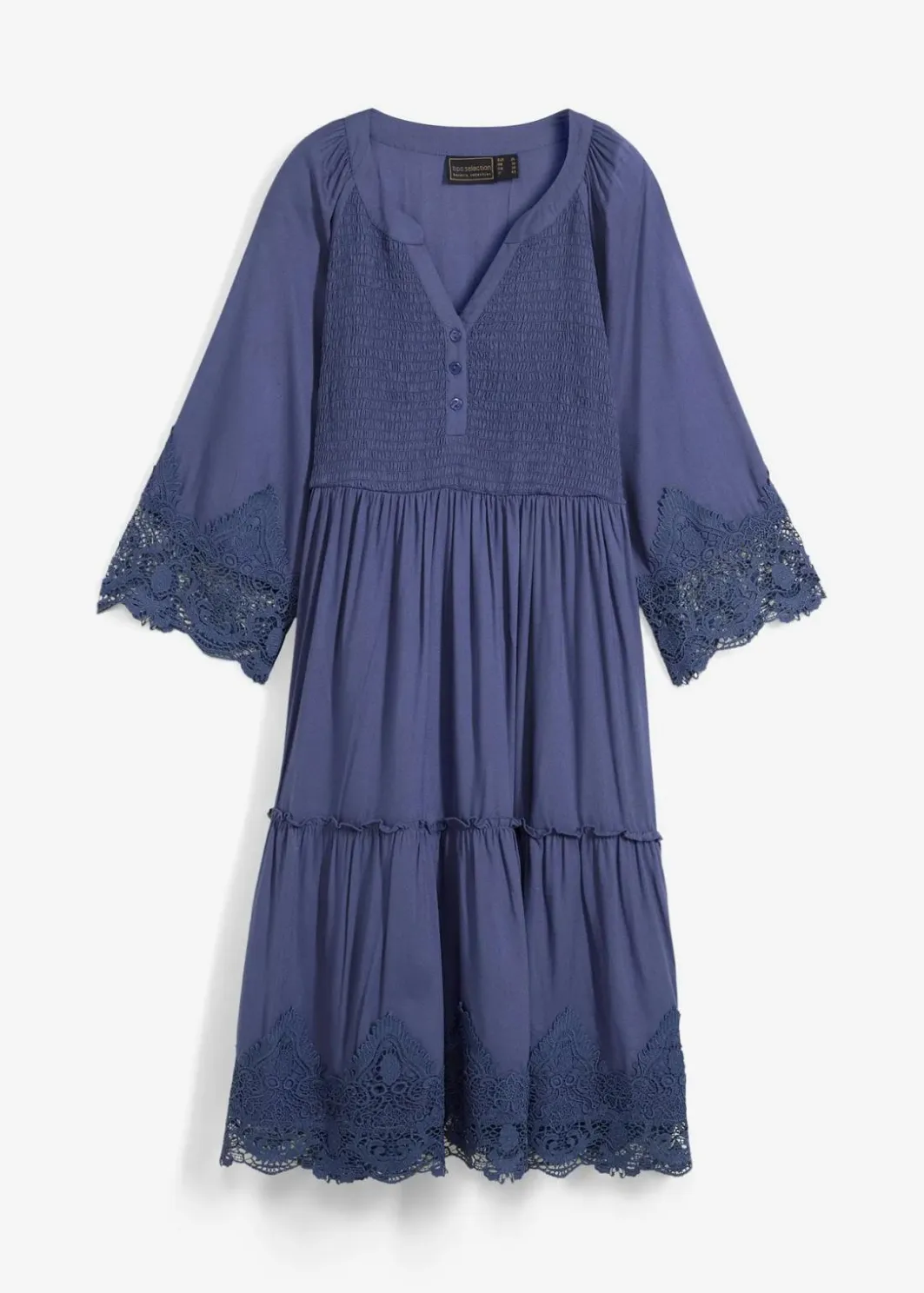 Hemdblusenkleid mit Spitze Damen Bekleidung·Pullover & Strickjacken|Kleider