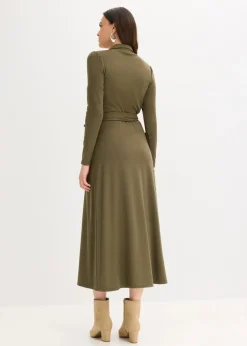 Damen bonprix Bekleidung·Pullover & Strickjacken|Kleider|Hemdblusenkleid mit Viskose