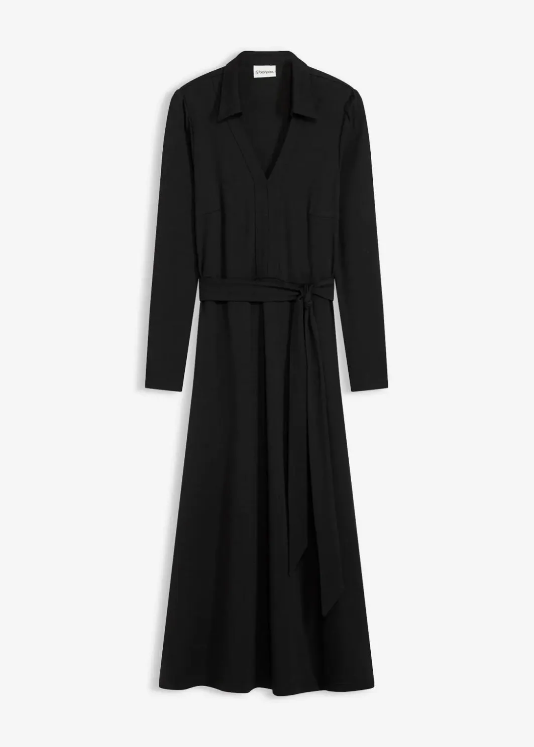 Damen bonprix Kleider|Bekleidung·Pullover & Strickjacken|Hemdblusenkleid mit Viskose