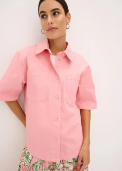 Damen bonprix Jacken & Mäntel|Hemdjacke mit kurzem Ärmel