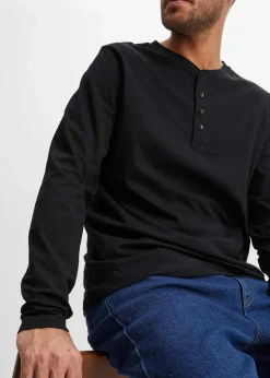 Sale Henleyshirt aus reiner Baumwolle (2er Pack) Herren Basics|Shirts & Polos