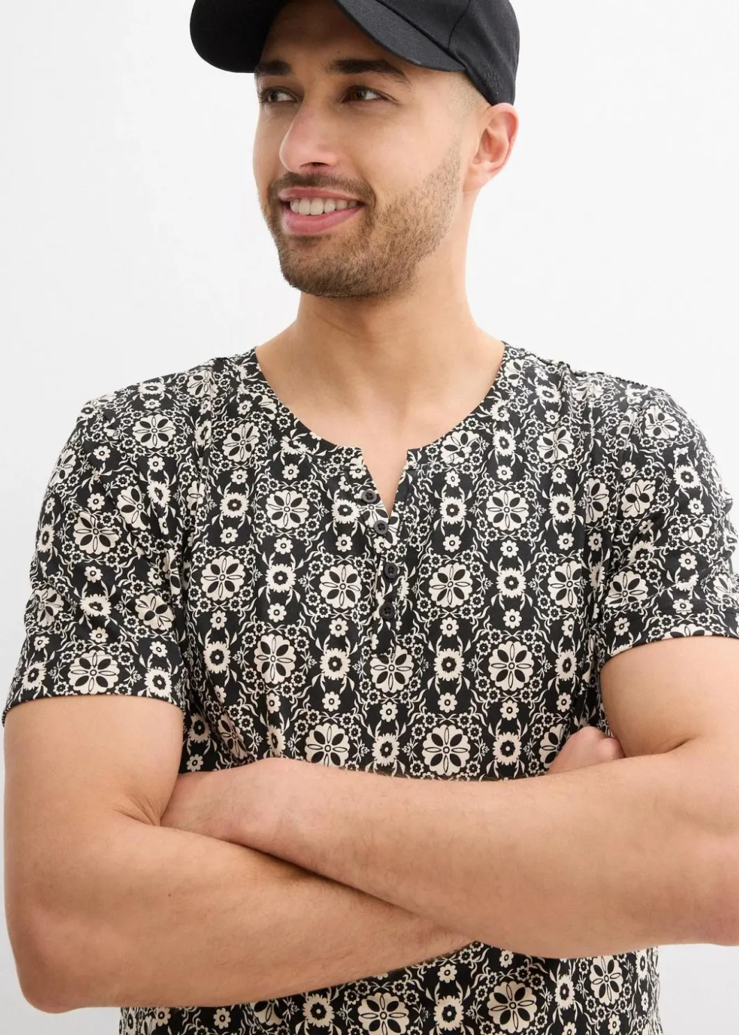 Outlet Henleyshirt aus reiner Baumwolle Herren Shirts & Polos|Große Größen