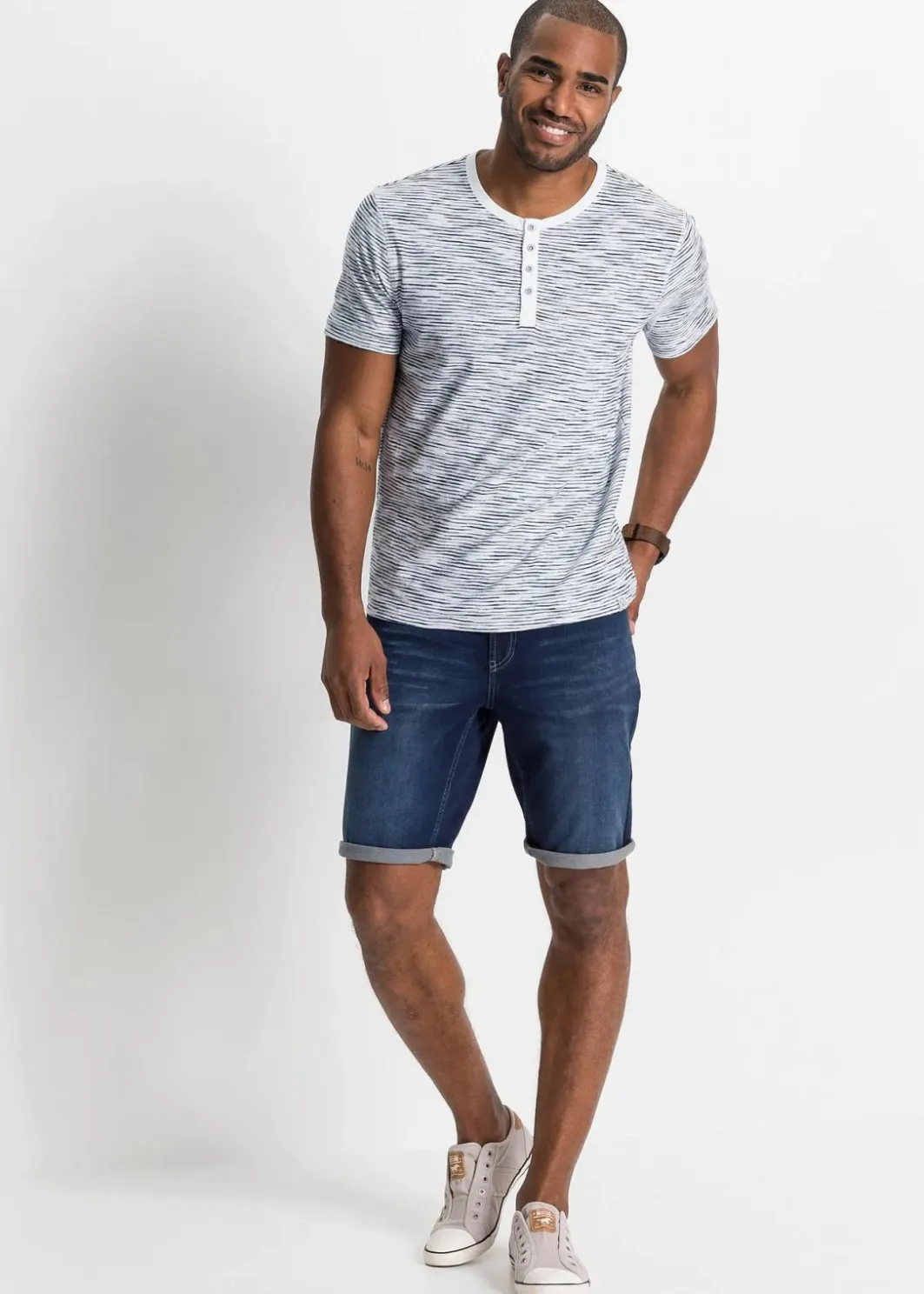 Hot Henleyshirt, aus reiner Baumwolle, Kurzarm Herren Große Größen|Shirts & Polos