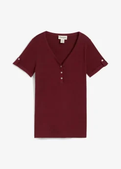 Damen bonprix Bekleidung·Röcke|Basics|Henleyshirt aus reiner Bio-Baumwolle