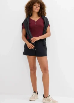 Damen bonprix Bekleidung·Röcke|Basics|Henleyshirt aus reiner Bio-Baumwolle