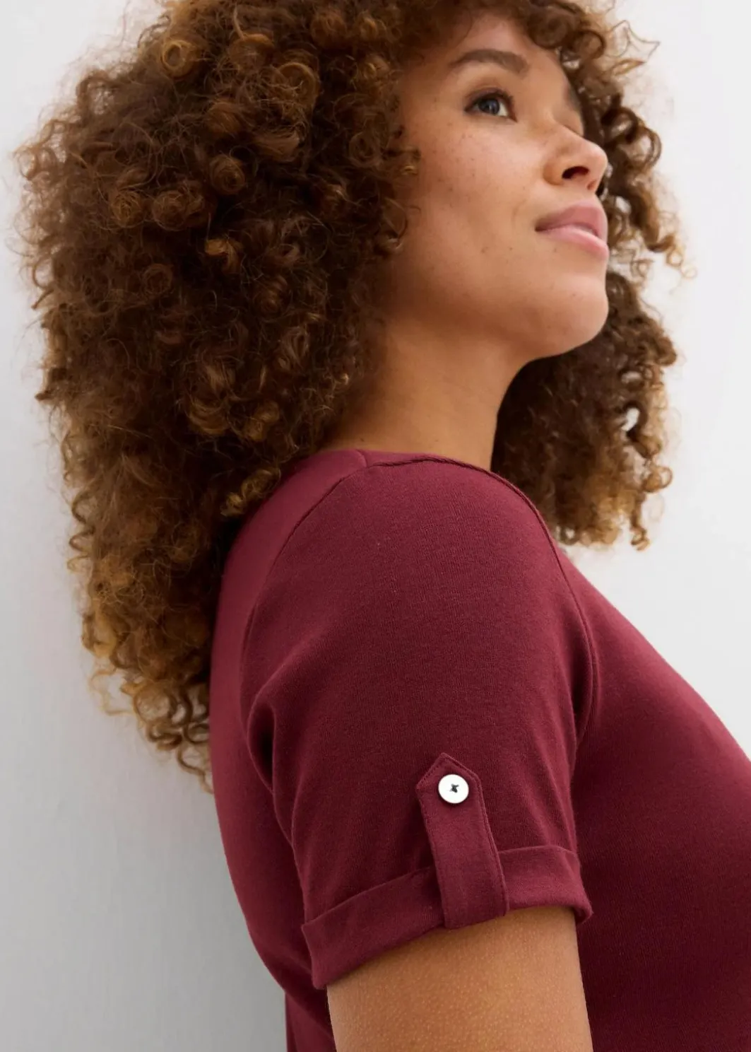 Damen bonprix Bekleidung·Röcke|Basics|Henleyshirt aus reiner Bio-Baumwolle