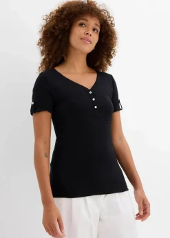 Sale Henleyshirt aus reiner Bio-Baumwolle Damen Nachhaltigere Materialien|Shirts & Tops