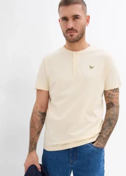 Herren bonprix Große Größen|Basics|Henleyshirt aus reiner Bio-Baumwolle (3er Pack)