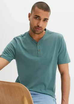 Herren bonprix Große Größen|Basics|Henleyshirt aus reiner Bio-Baumwolle (2er Pack)
