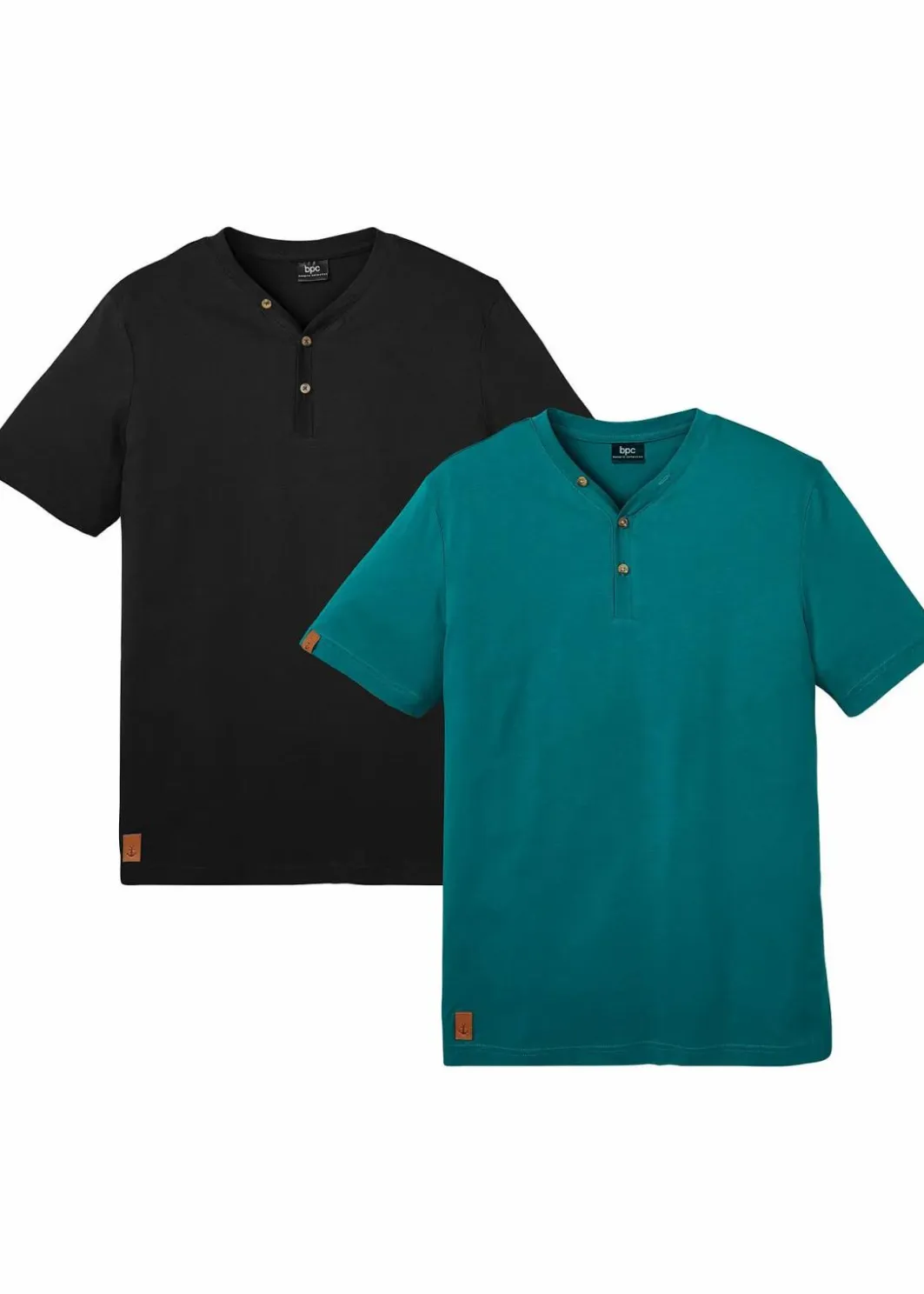 Hot Henleyshirt aus reiner Bio-Baumwolle (2er Pack) Herren Shirts & Polos|Basics