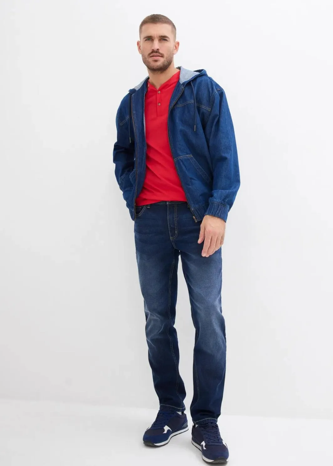 Herren bonprix Shirts & Polos|Basics|Henleyshirt aus reiner Bio-Baumwolle (2er Pack)