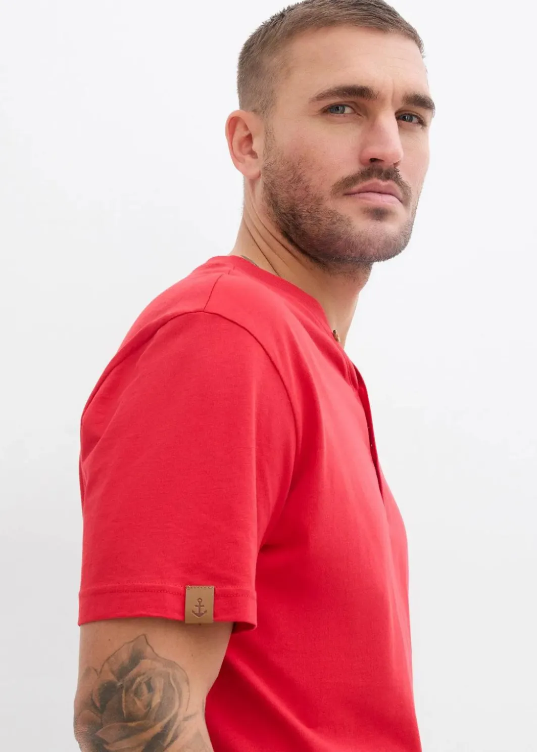 Herren bonprix Shirts & Polos|Basics|Henleyshirt aus reiner Bio-Baumwolle (2er Pack)
