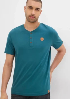 Herren bonprix Basics|Shirts & Polos|Henleyshirt aus reiner Bio-Baumwolle (2er Pack)