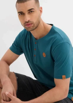 Herren bonprix Basics|Shirts & Polos|Henleyshirt aus reiner Bio-Baumwolle (2er Pack)