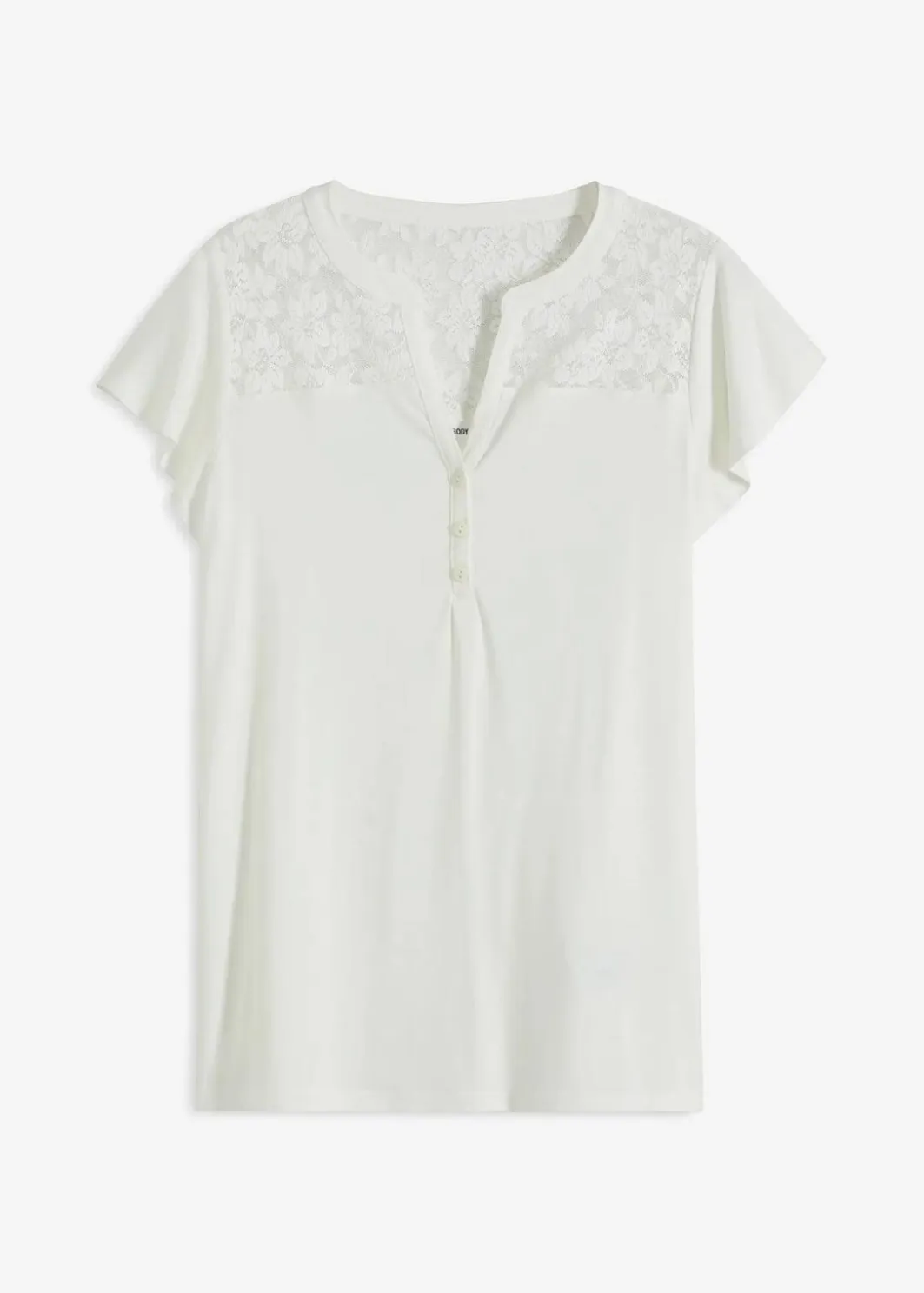 Damen bonprix Shirts & Tops|Nachhaltigere Materialien|Henleyshirt aus Viskose-Mix