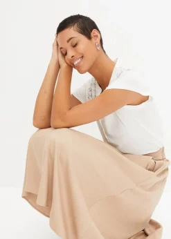 Damen bonprix Shirts & Tops|Nachhaltigere Materialien|Henleyshirt aus Viskose-Mix