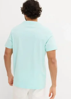 Herren bonprix Große Größen|Shirts & Polos|Henleyshirt, Kurzarm aus reiner Bio-Baumwolle