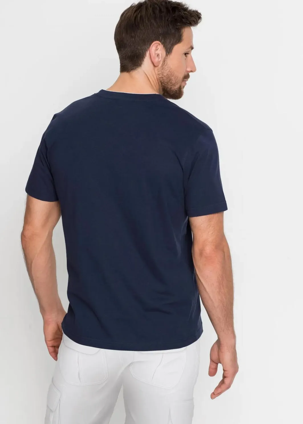 Herren bonprix Shirts & Polos|Große Größen|Henleyshirt, Kurzarm aus reiner Bio-Baumwolle