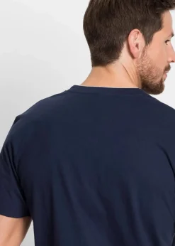 Herren bonprix Shirts & Polos|Große Größen|Henleyshirt, Kurzarm aus reiner Bio-Baumwolle