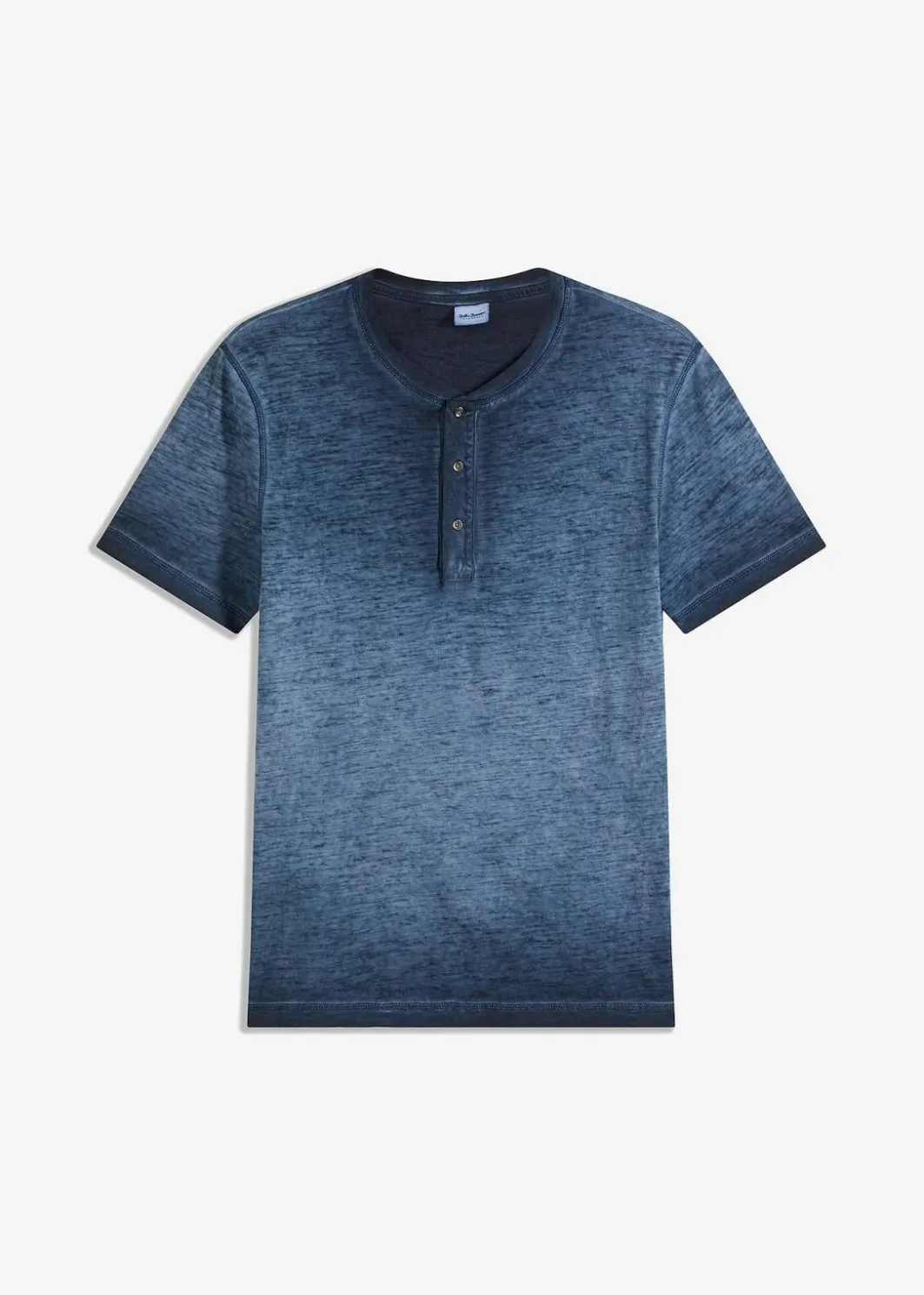 Herren bonprix Große Größen|Shirts & Polos|Henleyshirt, Kurzarm aus reiner Bio-Baumwolle in gewaschener Optik