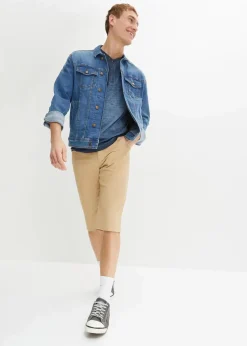 Herren bonprix Große Größen|Shirts & Polos|Henleyshirt, Kurzarm aus reiner Bio-Baumwolle in gewaschener Optik