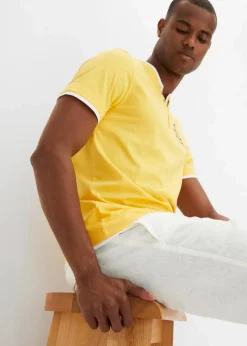 Sale Henleyshirt, Kurzarm (2er Pack) aus reiner Bio-Baumwolle Herren Shirts & Polos|Große Größen