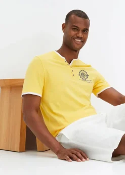 Sale Henleyshirt, Kurzarm (2er Pack) aus reiner Bio-Baumwolle Herren Shirts & Polos|Große Größen