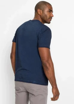 Online Henleyshirt, Kurzarm in gewaschener Optik aus reiner Bio-Baumwolle Herren Große Größen|Shirts & Polos