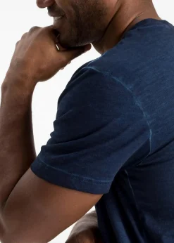 Online Henleyshirt, Kurzarm in gewaschener Optik aus reiner Bio-Baumwolle Herren Große Größen|Shirts & Polos