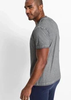 Online Henleyshirt, Kurzarm in gewaschener Optik aus reiner Bio-Baumwolle Herren Shirts & Polos|Große Größen