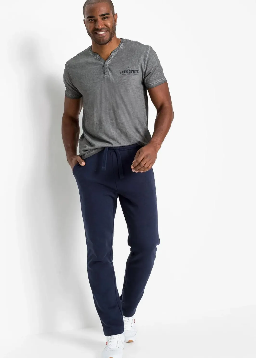Online Henleyshirt, Kurzarm in gewaschener Optik aus reiner Bio-Baumwolle Herren Shirts & Polos|Große Größen