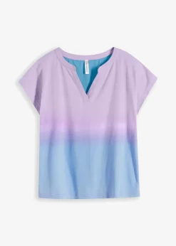 Discount Henleyshirt mit Ombré Dye Effekt Damen Shirts & Tops|Nachhaltigere Materialien