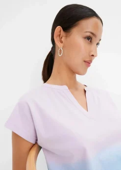 Discount Henleyshirt mit Ombré Dye Effekt Damen Shirts & Tops|Nachhaltigere Materialien